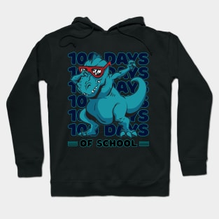 100 Days of school typography featuring a T-rex dino Dabbing #2 Hoodie